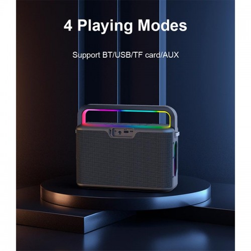 Портативна Bluetooth колонка Xdobo Nuts (з 2 мікрофонами) |BT5.3, 120W, USB/AUX/TF, 20h| black