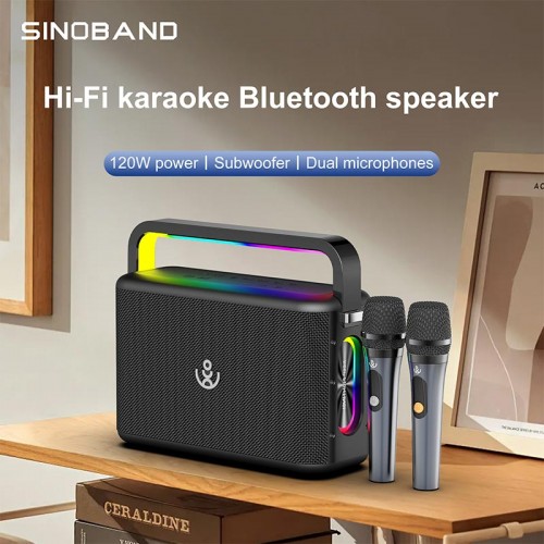 Портативна Bluetooth колонка Xdobo Nuts (з 2 мікрофонами) |BT5.3, 120W, USB/AUX/TF, 20h| black