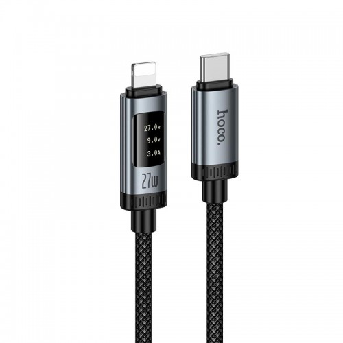Кабель Hoco C to Lightning Lord PD digital display charging data cable U148 |1.2m, 27W| black