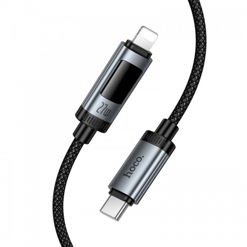 Кабель Hoco C to Lightning Lord PD digital display charging data cable U148 |1.2m, 27W| black