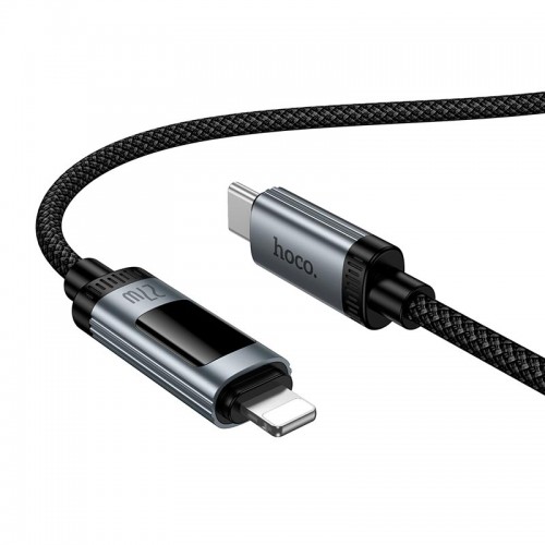 Кабель Hoco C to Lightning Lord PD digital display charging data cable U148 |1.2m, 27W| black