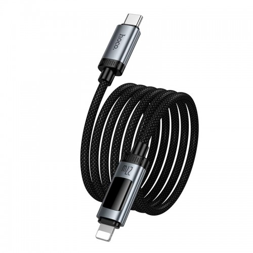 Кабель Hoco C to Lightning Lord PD digital display charging data cable U148 |1.2m, 27W| black