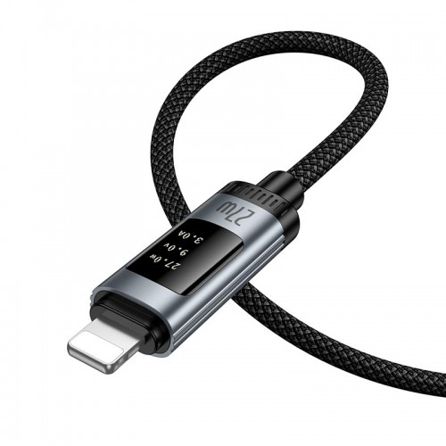 Кабель Hoco C to Lightning Lord PD digital display charging data cable U148 |1.2m, 27W| black