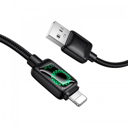 КабельHoco Lightning Mundo charging data cable U146 |1.2m, 2.4A, 12W| black
