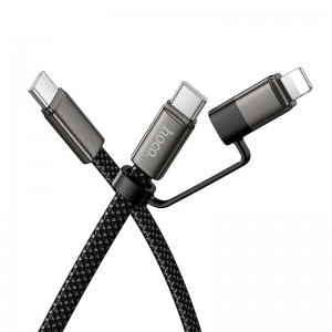 Кабель Hoco Surplus 2-in-1 charging data cable C to C/Lightning X125 |1m, 60/30W| black