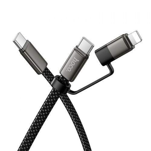 Кабель Hoco Surplus 2-in-1 charging data cable C to C/Lightning X125 |1m, 60/30W| black