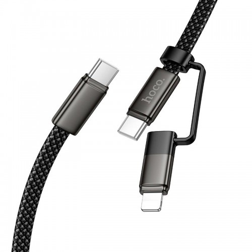 Кабель Hoco Surplus 2-in-1 charging data cable C to C/Lightning X125 |1m, 60/30W| black