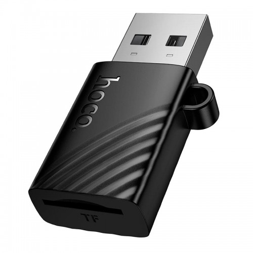 Переходник Hoco USB-A to TF 2.0 mini card reader HB53 |480Mbps, 1TB Max| black