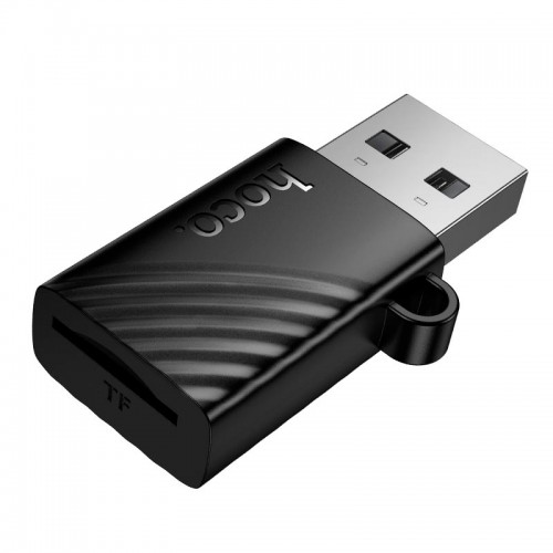 Переходник Hoco USB-A to TF 2.0 mini card reader HB53 |480Mbps, 1TB Max| black