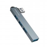 Перехідник Хаб Borofone 4-in-1 converter (USB to USB2.0*3+USB3.0) FH1 |5Gbps| metal-grey