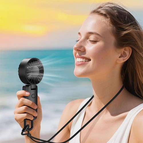 Портативний вентилятор Acefast folding handheld fan YF2 |4 швидкості, до 7г роботи| black