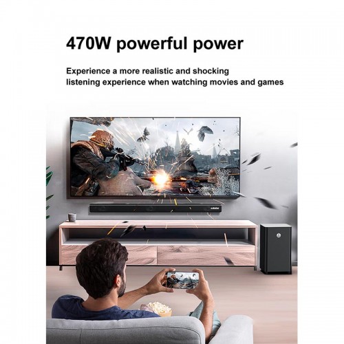Акустика саундбар Xdobo Pacific 1982 (Dolby atmos) |BT5.3+EDR, 500W Peak, HDMI/Optical Fibre/ USB/ AUX/Coaxial| black