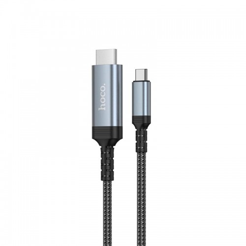 Кабель Hoco Type-C to HDTV HD screen mirroring cable UA43 |1.8m, 4K, 30Hz| metal-grey