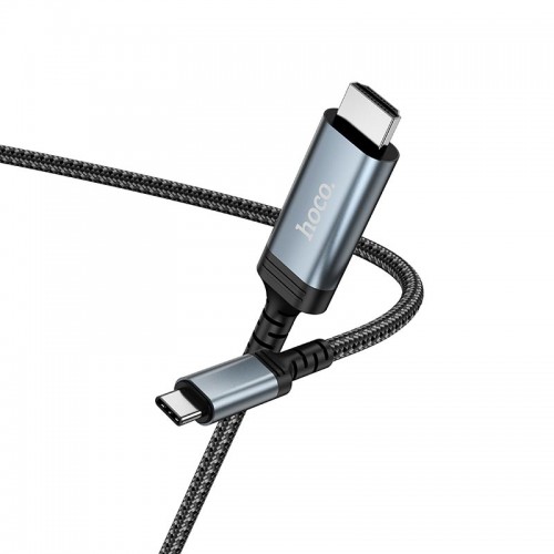 Кабель Hoco Type-C to HDTV HD screen mirroring cable UA43 |1.8m, 4K, 30Hz| metal-grey