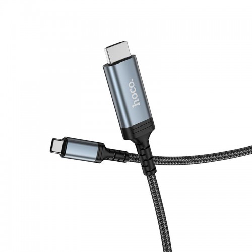 Кабель Hoco Type-C to HDTV HD screen mirroring cable UA43 |1.8m, 4K, 30Hz| metal-grey