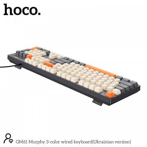 Клавиатура Hoco Murphy 3-color wired keyboard GM61 (UA version) |104 keys| grey