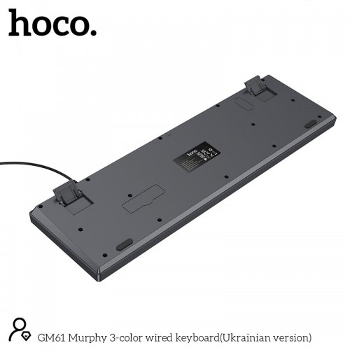Клавиатура Hoco Murphy 3-color wired keyboard GM61 (UA version) |104 keys| grey