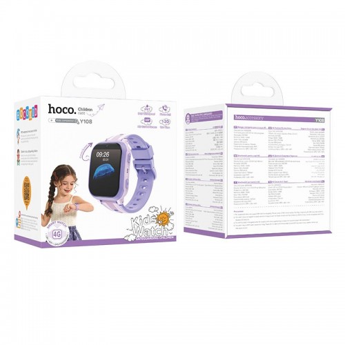 Детские смарт‑часы HOCO 4G Y108 IPX7 |1.69", 4G/LBS/Wi‑Fi/GPS| Blue