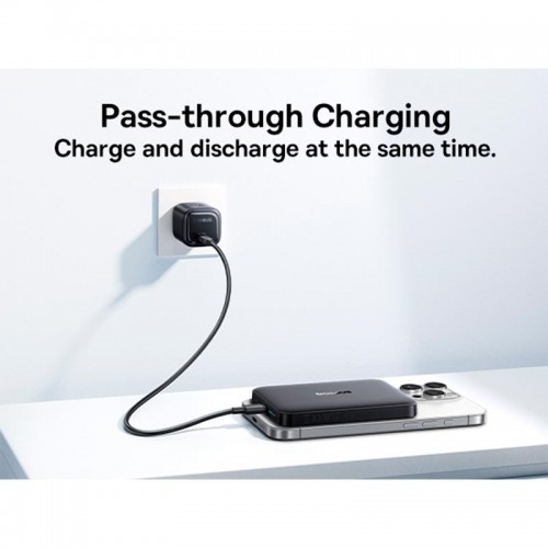 Повербанк MagSafe Baseus FM12 EnerFill Qi2 Magnetic 10000mAh 1Type-C, 22.5W/3A, PD/QC black