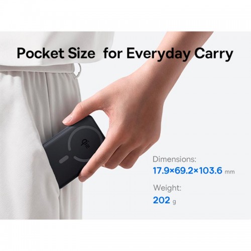 Повербанк MagSafe Baseus FM12 EnerFill Qi2 Magnetic 10000mAh 1Type-C, 22.5W/3A, PD/QC black