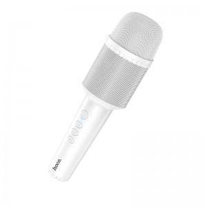 Караоке мікрофон Hoco DBK1 Singing karaoke microphone |BT5.0, AUX, TWS, 5W, 6h| white