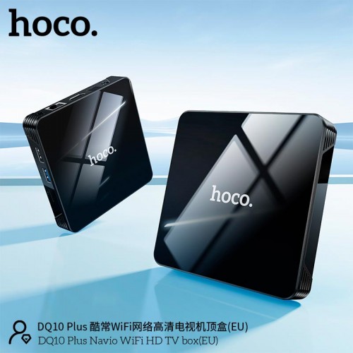 Android TV приставка Hoco Navio WiFi HD TV box DQ10 4GB+32GB,CortexTM-A53, WiFi 2.4g/5g, 4K/60FPS black