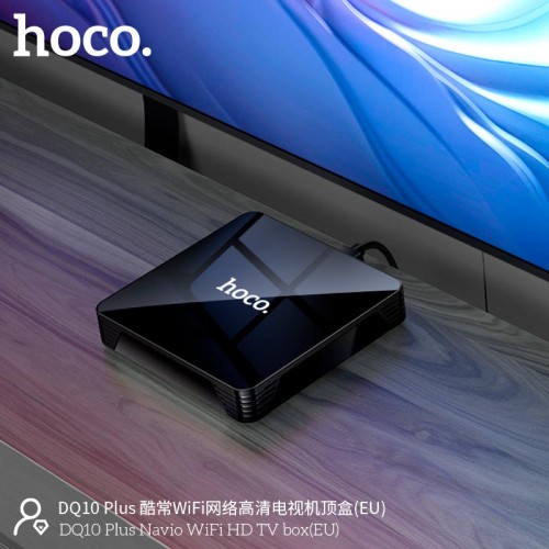 Android TV приставка Hoco Navio WiFi HD TV box DQ10 4GB+32GB,CortexTM-A53, WiFi 2.4g/5g, 4K/60FPS black