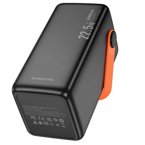 Повербанк 60000mAh Borofone Magnifico BJ66B 22.5W з ліхтариком 2USB/Type-C, PD/QC black