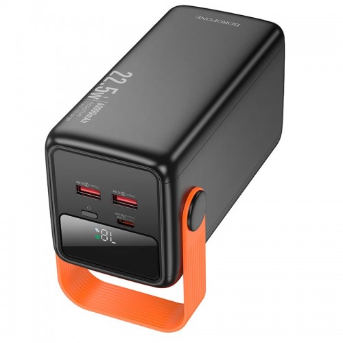Повербанк 60000mAh Borofone Magnifico BJ66B 22.5W з ліхтариком 2USB/Type-C, PD/QC black