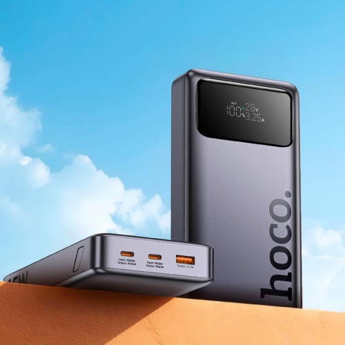 Повербанк для ноутбука 65W Hoco Q40 25000mAh digital display dark 1USB/2Type-C, PD/QC 3A grey