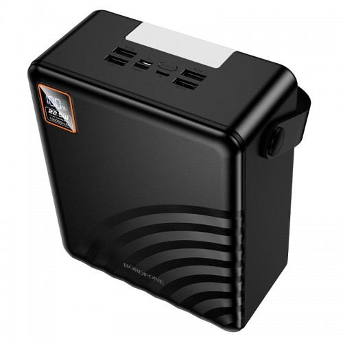 Повербанк 100000mAh Borofone Myriad BJ85 з ліхтариком 4USB/2Type-C/Lightning, 22.5W/3A, PD/QC black