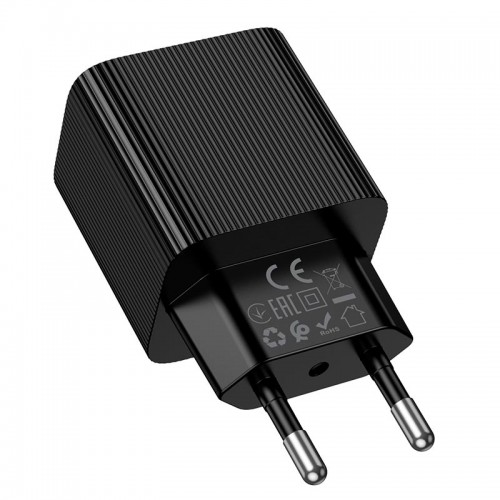 Мережевий зарядний пристрій Hoco CS83A digital display 1USB/1Type-C, PD/QC, 20W/3A black