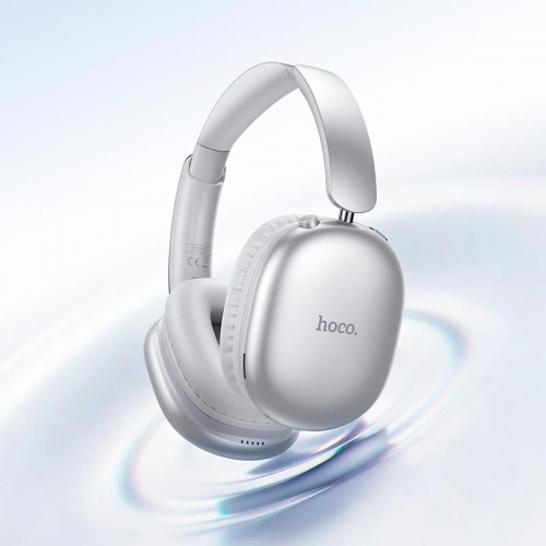 Бездротові Bluetooth навушники накладні Hoco Graceful W73 BT6.0, TF/AUX, 45h, App silver