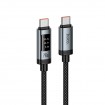 Кабель Hoco Type-C to Type-C Lord digital display charging data cable U148 |1.2m, 5A, 240W| black