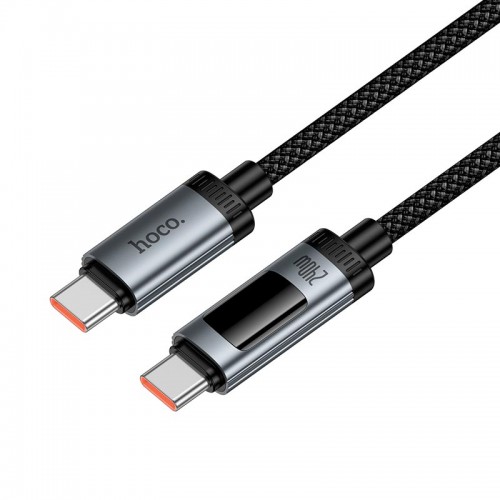 Кабель Hoco Type-C to Type-C Lord digital display charging data cable U148 |1.2m, 5A, 240W| black