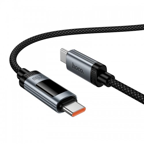 Кабель Hoco Type-C to Type-C Lord digital display charging data cable U148 |1.2m, 5A, 240W| black