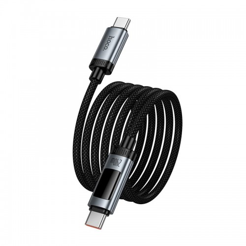 Кабель Hoco Type-C to Type-C Lord digital display charging data cable U148 |1.2m, 5A, 240W| black