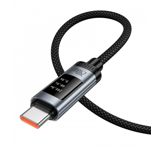 Кабель Hoco Type-C to Type-C Lord digital display charging data cable U148 |1.2m, 5A, 240W| black