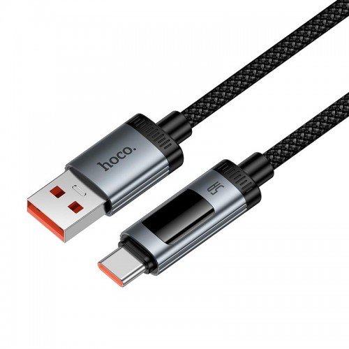 Кабель HOCO Type-C Lord digital display charging data cable U148 |1.2m, 5A, 100W| black
