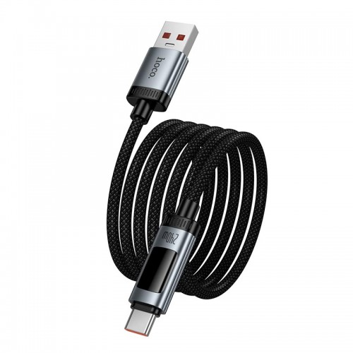 Кабель HOCO Type-C Lord digital display charging data cable U148 |1.2m, 5A, 100W| black