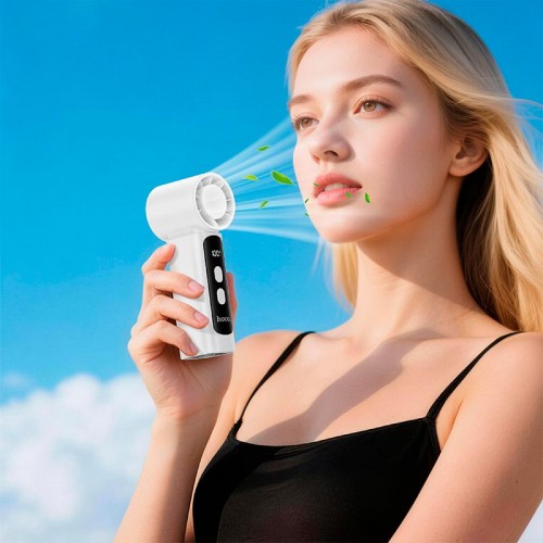 Портативний вентилятор Hoco high speed handheld fan HX601 100 Levels, 5h white