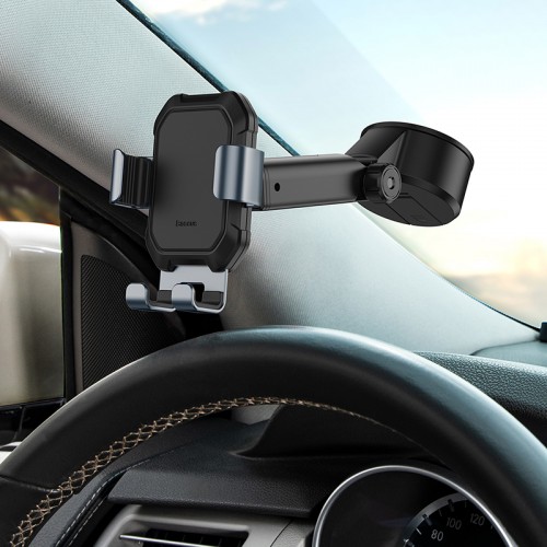 Автомобільний тримач для телефона Baseus Tank gravity car mount holder with suction base black