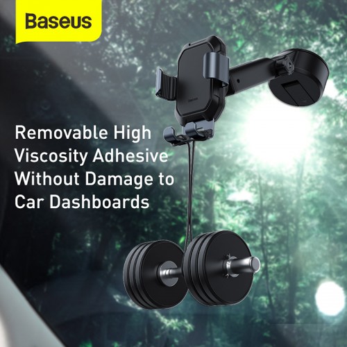 Автомобільний тримач для телефона Baseus Tank gravity car mount holder with suction base black