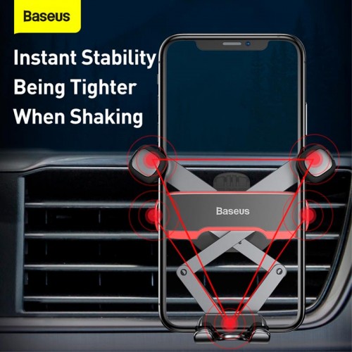 Тримач для телефону з автоматичною фіксацією Baseus Lateral Gravity Car Mount black
