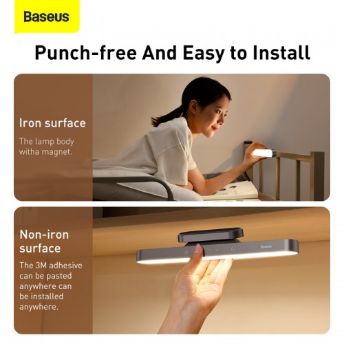 Универсальная лампа BASEUS Magnetic Stepless Dimming Charging Desk Lamp 4.5W, 1800mAh, 4-24ч (DGXC-C0G) grey