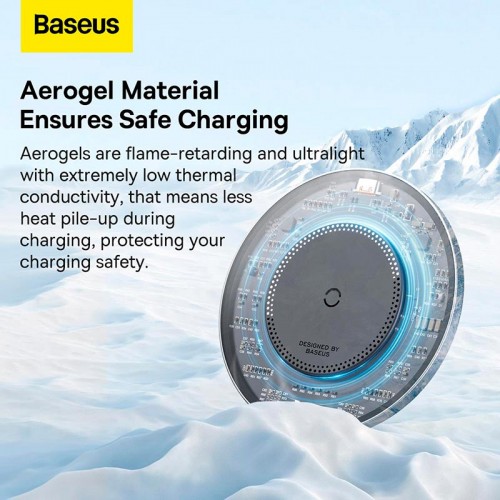 Бездротова зарядка Qi Baseus Simple 2 Wireless Charger 15W Cluster Black (Cable Type-C To Type-C 24W 12V/2A 1m) black