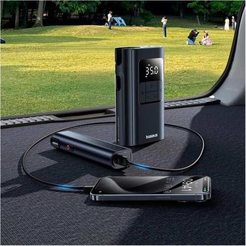 Портативный компрессор для автомобиля Baseus PrimeTrip Series Portable Bike Pump 20000r/min, 75W black