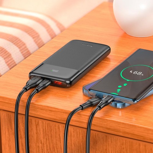 Повербанк Hoco Fast display J121 10000mAh 1C/2A, 22.5W/3A, PD/QC black