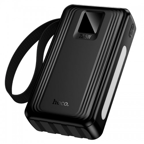 Повербанк Hoco Jingyao J173 20000mAh 2C/2A, PD/QC, 22.5W/3A с 4 кабелями 2 фонарика black