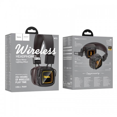 Бездротові Bluetooth навушники накладні Hoco W72 Earl Ⅲ abyss mirror BT6.0/AUX, 25h brown